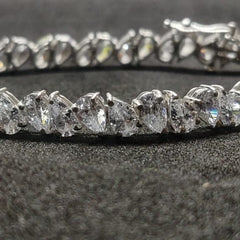 Pear Shape Diamond Tennis Bracelet , Diamond Bracelet , Sterling Silver Tennis Bracelet, Wedding Diamond Bracelet, Anniversary Gift For Her