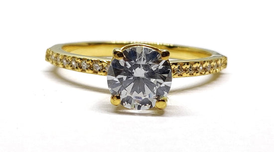 2Ct Moissanite Ring, Round Brilliant Cut Wedding Ring, Stimulant Diamond Ring, Round Solitaire Ring, Pave Set Diamond Ring, CZ Diamond Ring