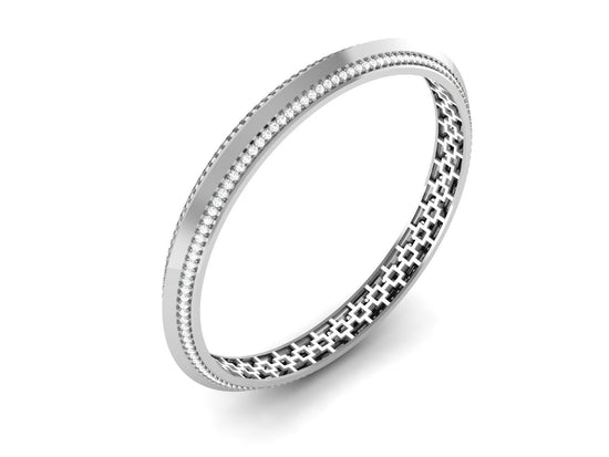 Handmade Moissanite Bangle Bracelet for Women • 3Ct Classic Full Eternity Diamond Bangle • 14KT Gold Over Sterling Silver •