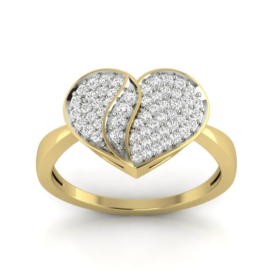 Engagement Ring, Ring For Women, Heart shape, Gift For Her, 1.50 Ct Moissanite Heart Break Shape Ring With 14kt Yellow Gold Plated