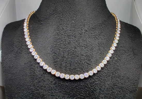 Moissanite Tennis Necklace • Bezel Set Necklace • Handmade Diamond Jewelry • Perfect Gift for Her • 3.0mm Stone • Perfect Mothers Day Gift