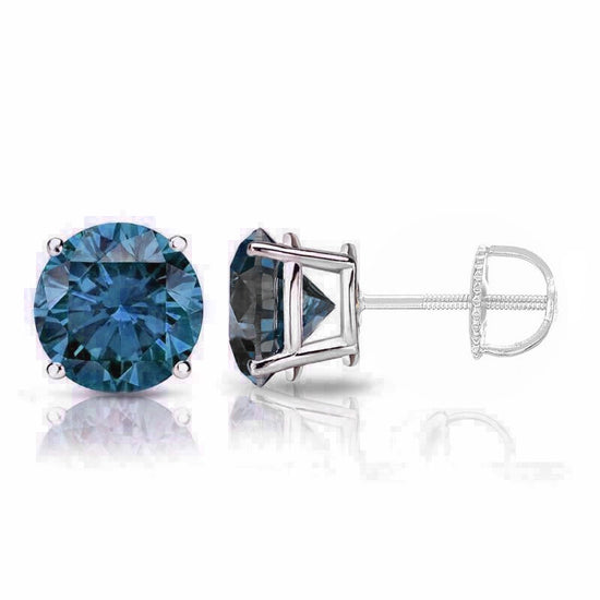 DIAMOND STUDS, TINY Stud Earring, Tiny Trendy Modern Sterling Silver Delicate Stud Earring, Blue Sapphire Stud Earring, Mothr&
