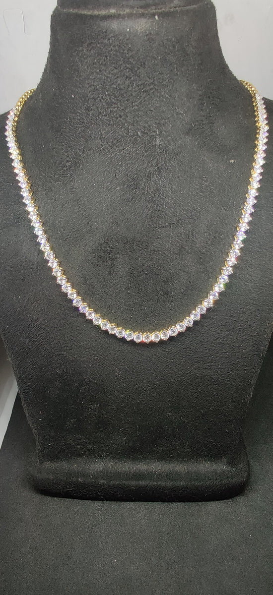 MOISSANITE DIAMOND TENNIS Necklace 3mm Round Diamonds, moissanite necklace, moissanite tennis necklace, diamond tennis necklace,Gift For Her