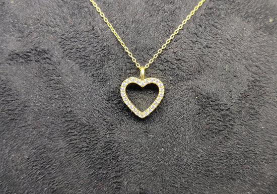 Moissanite Diamond Heart Pendant Necklace / Simulated Diamond Heart Necklaces for Women / Sterling Silver Heart Tiny Necklace / Silver Jewelry