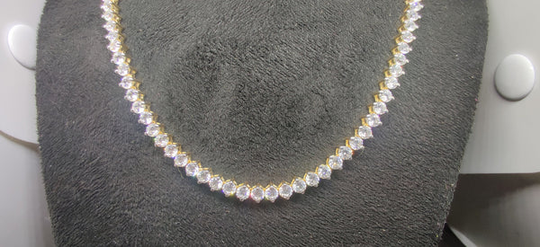 MOISSANITE DIAMOND TENNIS Necklace 3mm Round Diamonds, moissanite necklace, moissanite tennis necklace, diamond tennis necklace,Gift For Her