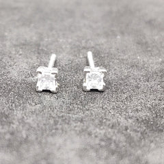 1.0 CARAT PRINCESS  Daimond Small Stud Eartrrings, Diamond Stud Earring In Sterling Silver, Studs Earrings, CZ Diamond Stud Earring, Gift