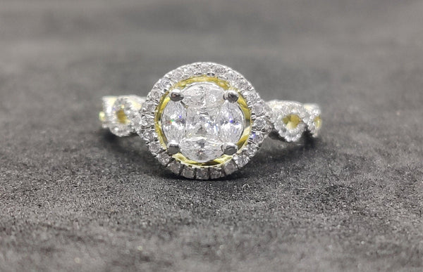 1.50 Carat Marquise and Round Shape diamonds Ring , Sterling Silver Ring, Diamond Ring, CZ Diamonds Ring, Gift For Her