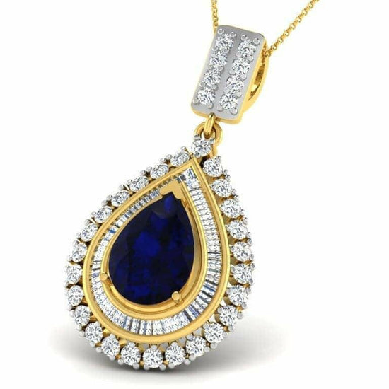 Moissanite Necklace, Anniversary Necklace, 2.40CT White & Blue Moissanite Pendant, Sterling Silver,Birthday Gift For Her, Handmade Pendant
