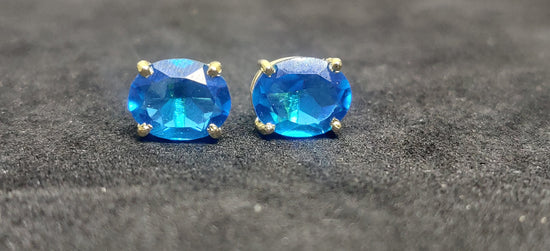 925 Silver Blue Topaz Oval Shape Diamond Stud Earrings,Gift For her,Birthday Gift,Ladies Gift,Topaz Stud & Jewelry,14k Gold Plated Earrings