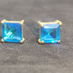 1.25 CARAT PRINCESS CUT Sapphire Srud Earring In Sterling Silver 925, Gift for Her valentine gifts