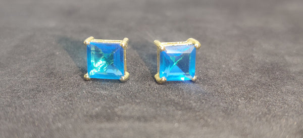1.25 CARAT PRINCESS CUT Sapphire Srud Earring In Sterling Silver 925, Gift for Her valentine gifts
