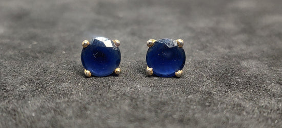 2.0 Carat Blue Sapphire Stud Earrings In 925 Sterling Silver,Gift For Her,14 k Gold Plated Over Earring Stud,Valentine Gifts For Wife/Mother