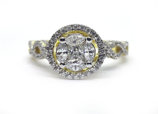 1.50 Carat Marquise and Round Shape diamonds Ring , Sterling Silver Ring, Diamond Ring, CZ Diamonds Ring, Gift For Her
