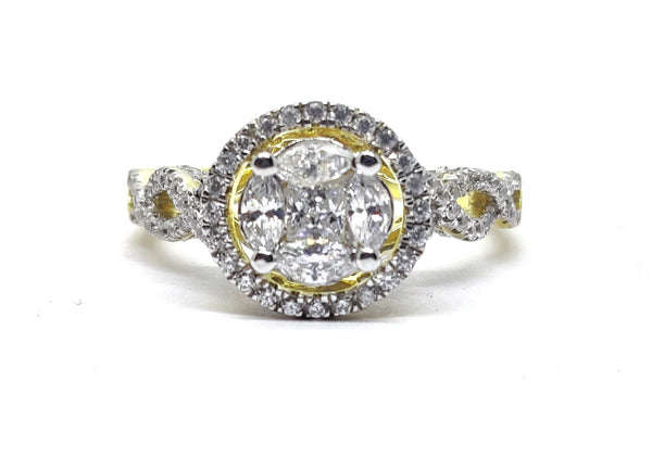 1.50 Carat Marquise and Round Shape diamonds Ring , Sterling Silver Ring, Diamond Ring, CZ Diamonds Ring, Gift For Her