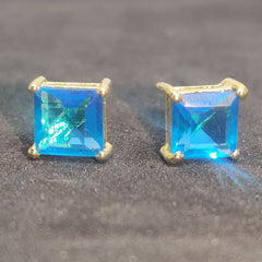 1.25 CARAT PRINCESS CUT Sapphire Srud Earring In Sterling Silver 925, Gift for Her valentine gifts
