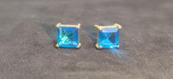 1.25 CARAT PRINCESS CUT Sapphire Srud Earring In Sterling Silver 925, Gift for Her valentine gifts
