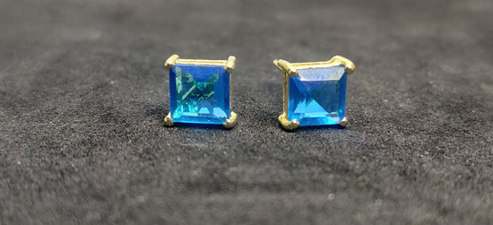1.25 CARAT PRINCESS CUT Sapphire Srud Earring In Sterling Silver 925, Gift for Her valentine gifts