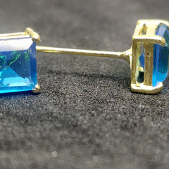 1.25 CARAT PRINCESS CUT Sapphire Srud Earring In Sterling Silver 925, Gift for Her valentine gifts