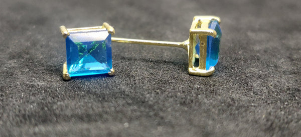 1.25 CARAT PRINCESS CUT Sapphire Srud Earring In Sterling Silver 925, Gift for Her valentine gifts