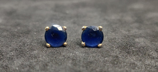 2.0 Carat Blue Sapphire Stud Earrings In 925 Sterling Silver,Gift For Her,14 k Gold Plated Over Earring Stud,Valentine Gifts For Wife/Mother