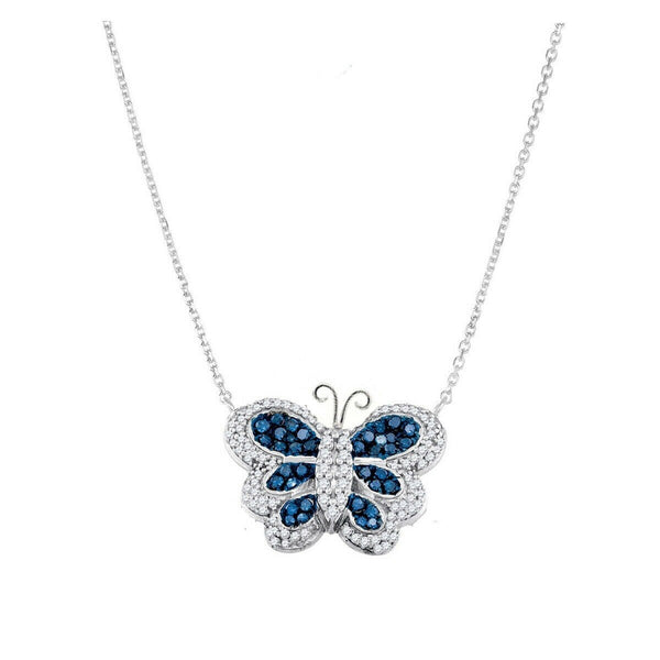 Sapphire And Diamond Butterfly Necklace Pendant, Butterfly Necklace, Butterfly Jewelry , Wedding Necklace, Bird Lover Necklace, gift for her
