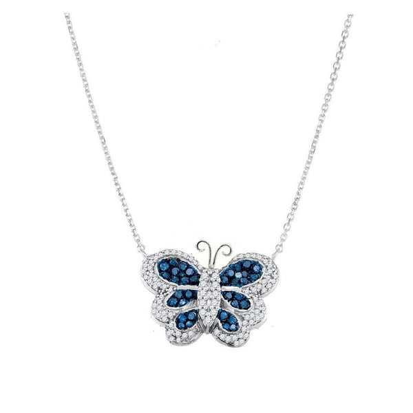 Sapphire And Diamond Butterfly Necklace Pendant, Butterfly Necklace, Butterfly Jewelry , Wedding Necklace, Bird Lover Necklace, gift for her