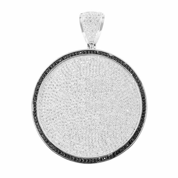 14KT White Gold Finish Medallion Hip Hop Diamond Pendant • VVS1 Moissanite Diamond Pendant • Men's Big Hip Hop Pendant