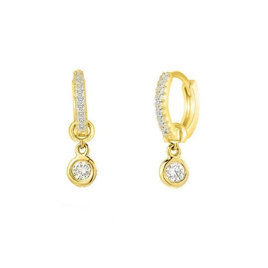 14kt Yellow Gold Plated Dangle Earrings, 925 Sterling Silver Dangle & Drop Earrings, Diamond Drop And Dangle Earrings, Gift For Her, Gifts