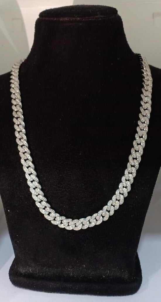 CHOCKER NECKLACE, CUBAN Link Chain, Rope Style Sterling Silver Hip Hop Necklace, Cuban Diamond Unisex Chocker Gift Fot Friend, Gift For Him