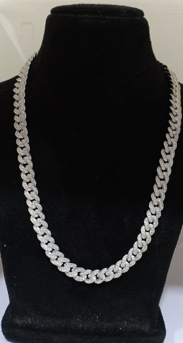 CHOCKER NECKLACE, CUBAN Link Chain, Rope Style Sterling Silver Hip Hop Necklace, Cuban Diamond Unisex Chocker Gift Fot Friend, Gift For Him