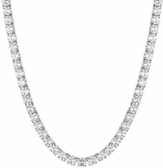 MOISSANITE DIAMOND SOLITAIRE  Tennis Necklace, Gift for Him and Her, Four Prong Necklace, Hip-hop Necklace, Size-16