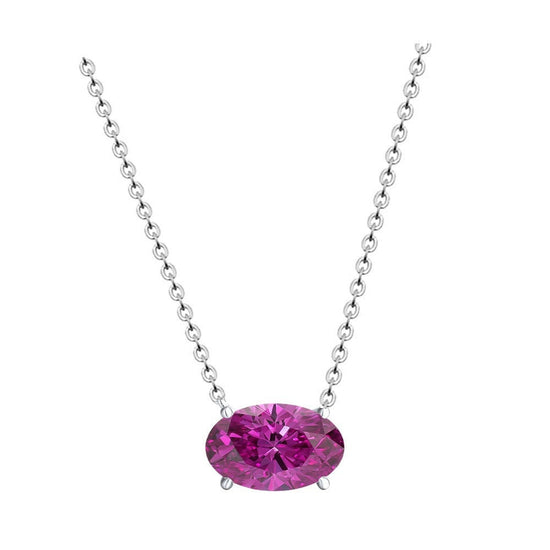 Sterling Silver Ruby Necklace, Ruby Pendant Necklace July Birthstone Necklace Gemstone Necklace, oval Ruby Necklace, Gift for Her, gifts