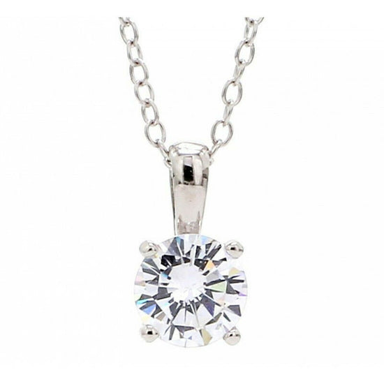 Moissanite And Diamond Pendant, Solitaire Pendant, 925 Sterling Silver, Handmade Pendant, 14k White Gold Plated, Gift For Her