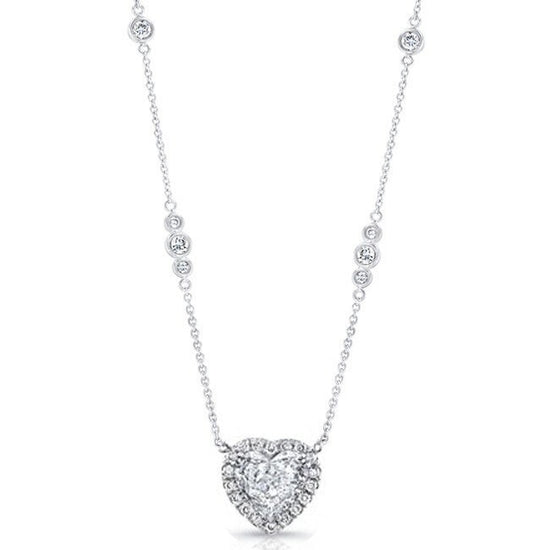 925 Sterling Silver Cubic Zirconia Diamond Heart Pendant Necklace, Diamond Heart Necklace, Small Delicate Small Heart Pendant Necklace, Gift