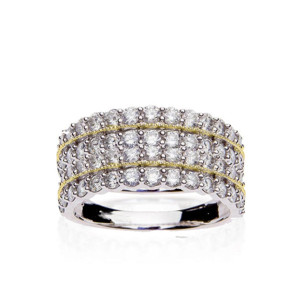 Moissanite And Diamond Wedding Ring, 925 Sterling Silver Ring, Anniversary Wedding Band, Handmade Ring, Eternity Ring, Gift For Her