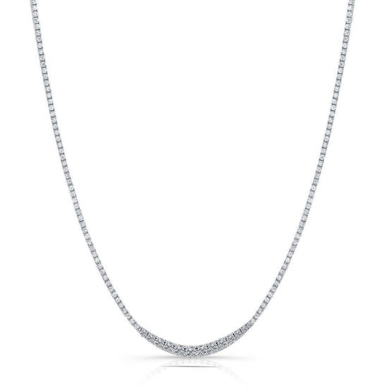 DIAMOND TENNIS NECKLACE, Moissanite Diamond Tennis Necklace With 14kt White gold finish, moissanite necklace, moissanite tennis necklace