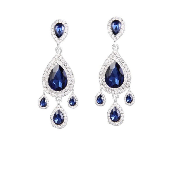 3.50CT PEAR Shape Sapphire Diamond Dangle CHANADLER EARRINGS With 14kt White Gold Over Silver, Sapphire Earrings, Gift For her