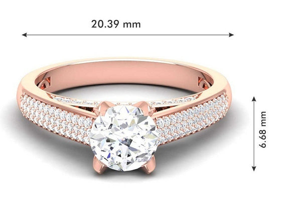 Round Diamond Wedding Band Ring /  14KT Rose Gold Plated / Bridle Ring / Anniversary Gift For Women / Handmade Jewellery / Gift For Her