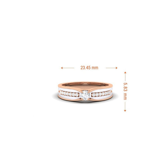 Round Diamond Wedding Band Ring / 14KT Rose Gold Plated / Anniversary Gift For Women / Diamond Engagement Ring / Gift For Her
