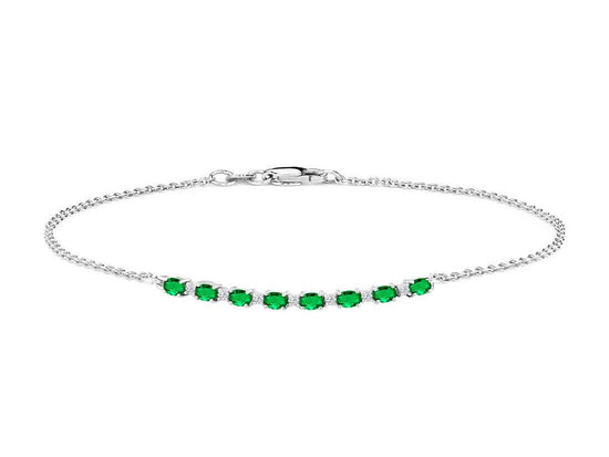 DELICATE EMERALD BRACELET, Bracelet With 14kt Gold Plated On 925 Silver, Diamond Bracelets for Women,Silver Bracelet,Emerald bracelet, Gifts