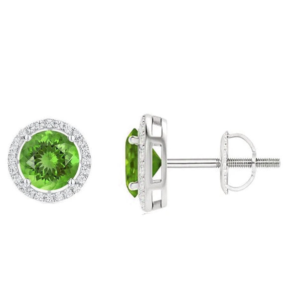 Emerald Stud Earrings, Screw Back Stud Earrings, 925 Sterling Silver Earrings, Wedding Eamerald Earrings, Gemstone Earrings, Gift For Her
