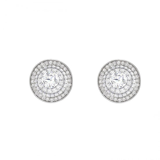Diamond Halo Stud Earrings, Brilliant Round Diamond Earring in 14k White Gold Over Sterling silver Earring, Everyday Earring, Woman Errings.
