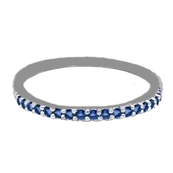 Anniversary Rings, Stacking Sapphire ring, Blue Sapphire Ring, Sapphire Band Ring, Sapphire Half Eternity Wedding Band, Eternity Ring