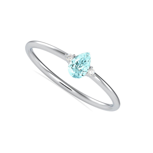 Pear Cut Topaz  Engagement Ring/ Pear Shape Blue Topaz Ring/ 925 Sterling Silver/ Dainty Ring/December Birthstone/Stacking Ring/Promise Ring