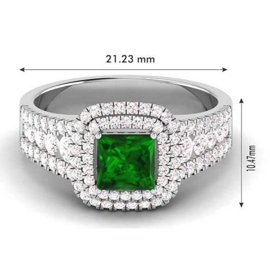 Halo Wedding Engagement Ring, 3.50 Carat Cushion  Blue Sapphire Round Diamond ring, Solid 925 Sterling Silver ring,sapphire Gifts Rings.