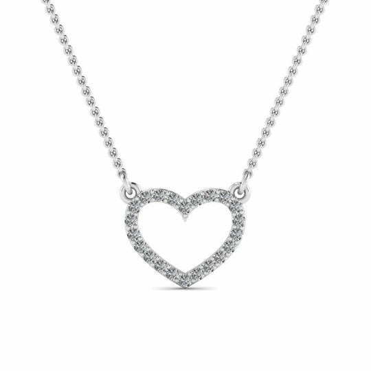 MOISSANITE Diamond Open Heart Pendant • Heart Pendant Necklace • heart Pendant Charm • Heart • heart Pendant necklace • Heart Pendant Silver
