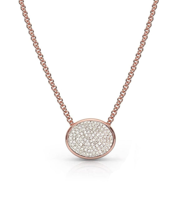 14KT ROSE GOLD Finish Moissanite Sterling Silver Pendant- Statement Necklace,Diamond Pendant Necklace,Pave Diamonds Necklace,Wedding Gifts