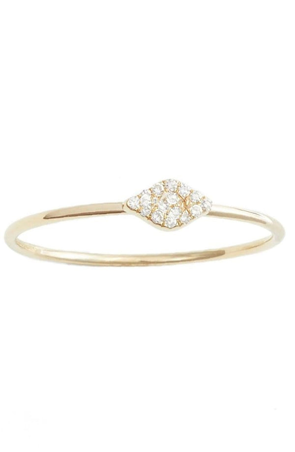 14k Yellow Gold Plated Diamond Dainty Ring, Sterling Silver Ring, Minimalist Ring, Delicate Stacking Ring, Anniversary Ring, Promise Ring