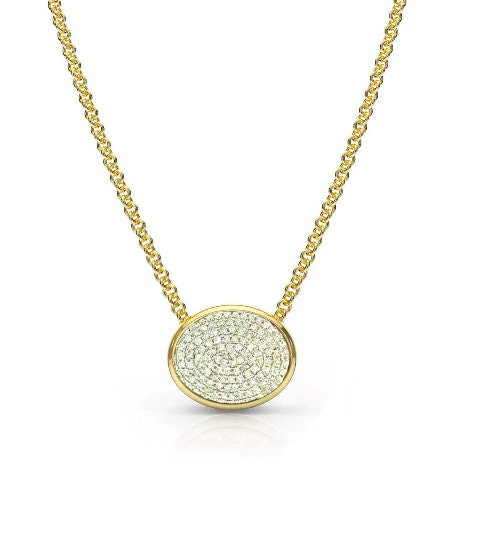 14KT ROSE GOLD Finish Moissanite Sterling Silver Pendant- Statement Necklace,Diamond Pendant Necklace,Pave Diamonds Necklace,Wedding Gifts