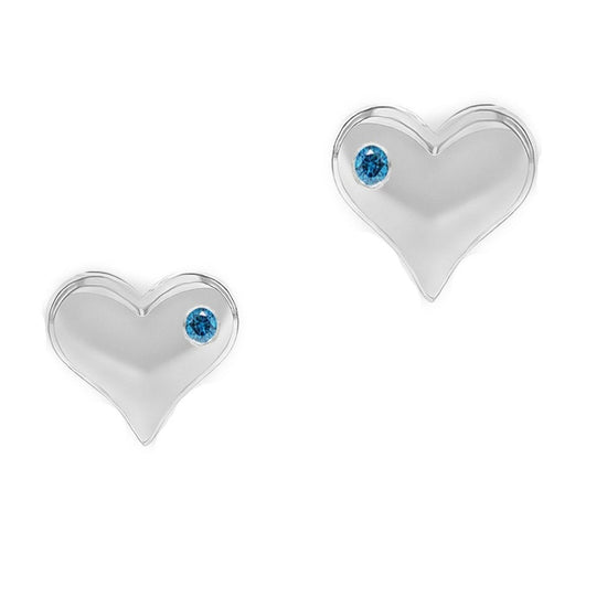 Bezel Set Natural Gemstone Heart Studs, Stud Earring for Women, Sapphire Heart Earring, Birthstone Heart Earring, Perfect Heart Earring